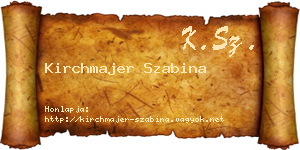 Kirchmajer Szabina névjegykártya